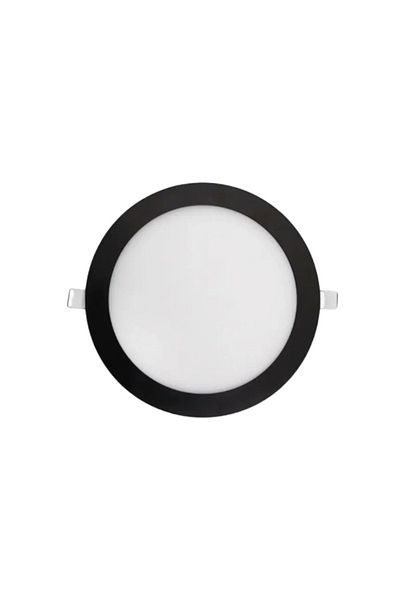 Cata Ct-5125B 6W Slim Led Panel Black Case Round Lighting Luminaire Cold White 6400K Light