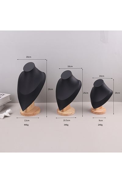 Choice M Black Leather Velvet Portrait Necklace Display Pendant Organizer Jewelry Display Stand Jewelry Man