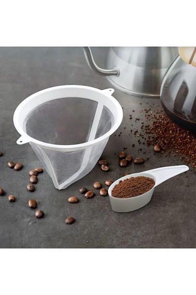 mastergold Pack of 2 Reusable Coffee Filters | Universal Cone Mesh Filter for Most American Coffee Machines