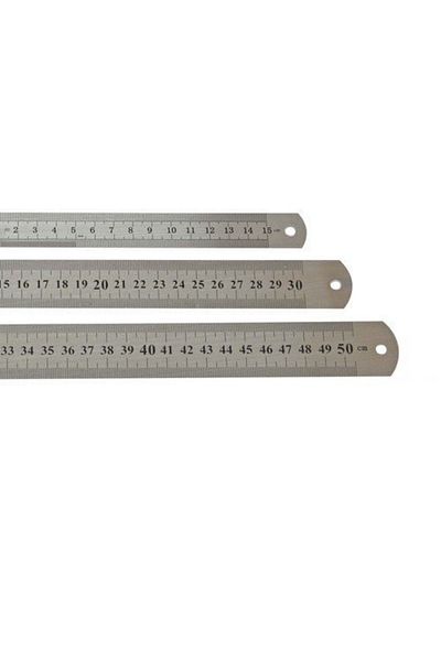 KRAF Steel Ruler Set 3 Pieces with cm and Inc Measurements (15-30-50cm)