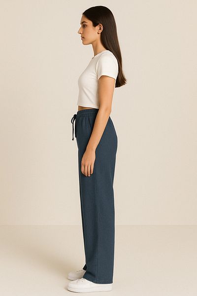 FV Women's Wide Leg Linen Trousers