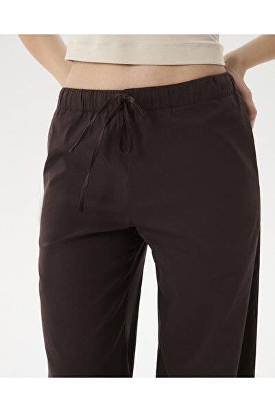 Ayma Active Pantaloni casual maro pentru femei, cu buzunare, cu picioare largi, cu talie elastică, confortabili