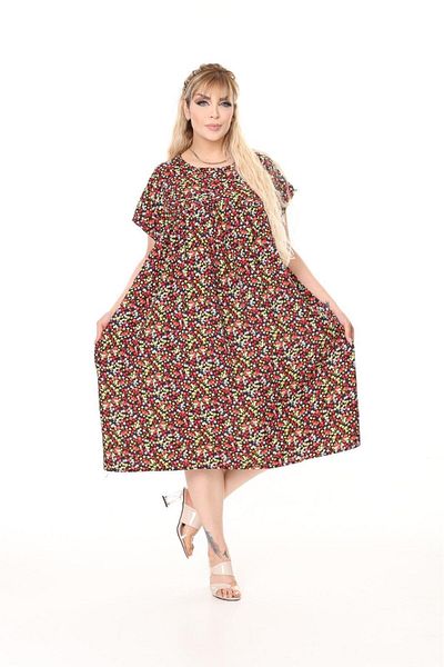 mervemoda Γυναικείο υφαντό καλοκαιρινό φόρεμα μεγάλου μεγέθους