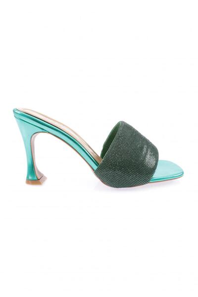 DGN 8021-23y Women's Silver Stone Heeled Slippers