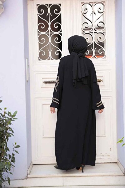 N.S NEVA STYLE Patterned Black Hijab Dress 20791S