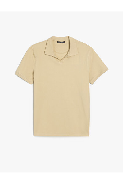 Koton Футболка-поло з бавовняної піке з коротким рукавом і регулярним V-подібним вирізом