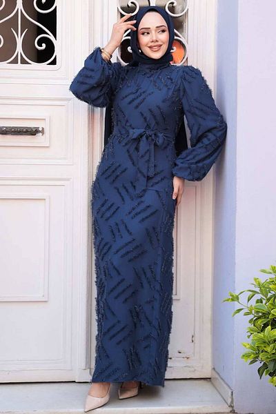 N.S NEVA STYLE Blue Motif Dress 5298L Model Number