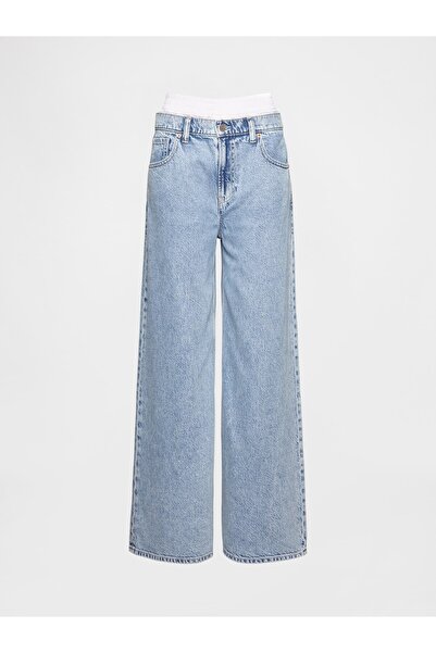 GAP KadınMid Rise UltraSoft Boxer Baggy Jean Pantolon