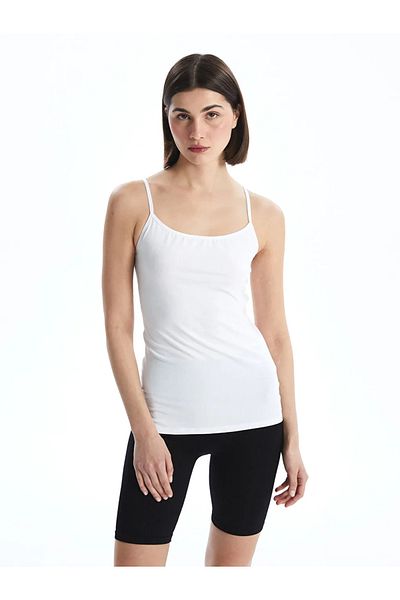 LC Waikiki Lcw Dream Black U-Neck Strappy Women's Tank Top