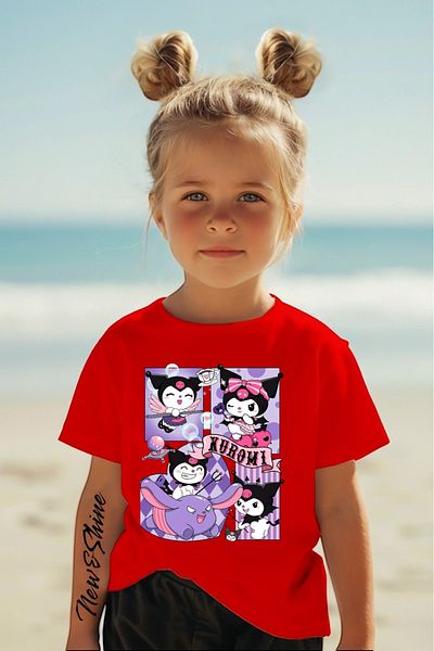 New Shine In Cart 6 and Above Purchases Get 1 T-Shirt as a Gift - Kuromi Printed Oversized Children's T-Shirt