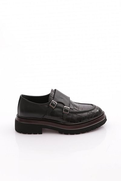 DGN Men's Casual Shoes Black Croco 10381123210