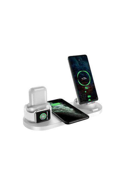 GENERAL 6-in-1 Wireless Charging Pad with Fast Charging, White