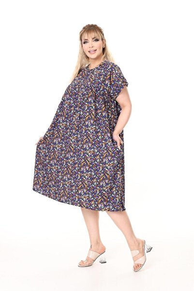 mervemoda Women's Plus Size Summer Woven Dress Tunic
