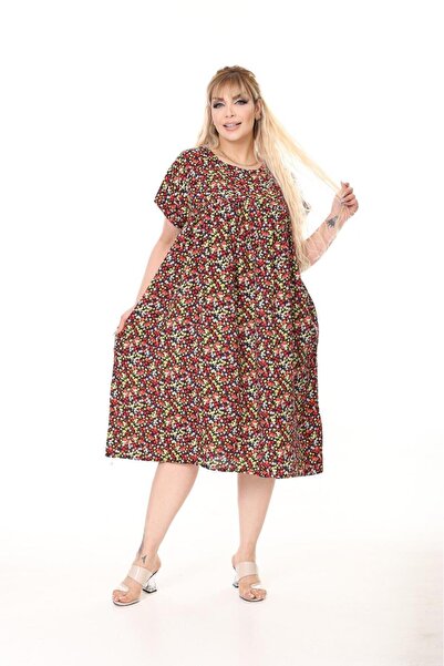 mervemoda Women's Plus Size Summer Woven Dress Tunic