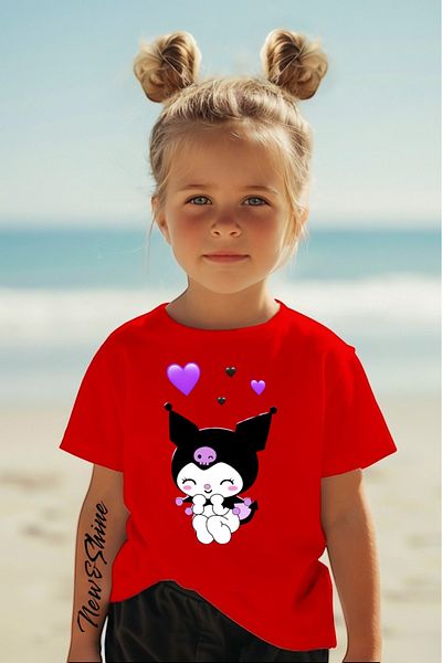 New Shine In Cart 6 and Above Purchases Get 1 T-Shirt as a Gift - Kuromi Printed Oversized Children's T-Shirt