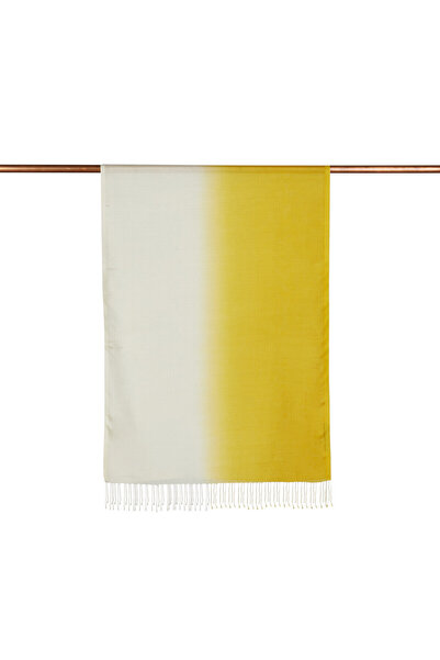 ipekevi Μεταξωτό σάλι χρυσό εκρού ντεγκραντέ