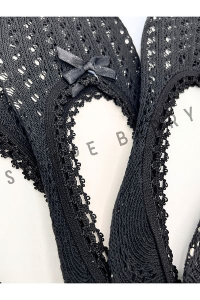 STEPPE BERRY 5 чифта дантелени балерини с мрежеста материя