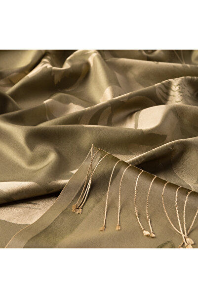 ipekevi Μεταξωτό σάλι με μοτίβο κήπου χρώματος πράσινου χρώματος χέννας