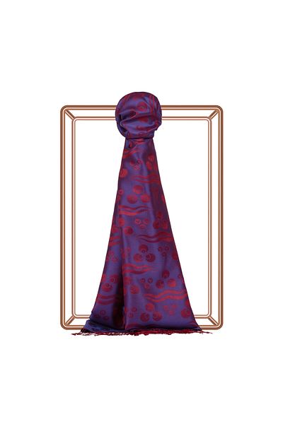 ipekevi Violet Çintemani Patterned Silk Shawl