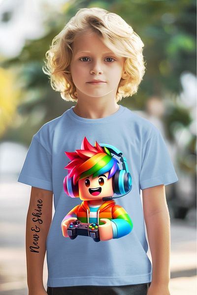 New Shine În căruciorul 6 sau mai sus, 1 tricou este un cadou - Tricou pentru copii oversize imprimat Roblox