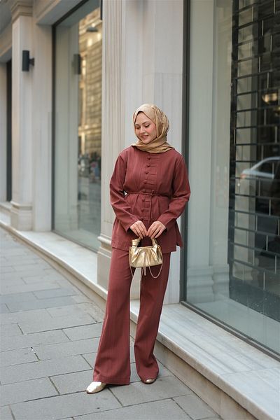 LOCCO Women's Clandestina Button Rental Takım Tile