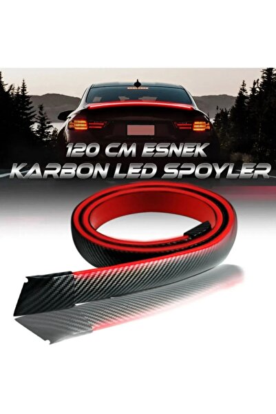 SNSTİCARET Bagaj Üstü Stop ve Fren Ledli Esnek Karbon Bagaj Çıtası Su Geçirme...