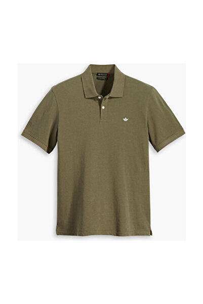 Dockers Πράσινο μπλουζάκι πόλο με κολάρο με ραβδώσεις