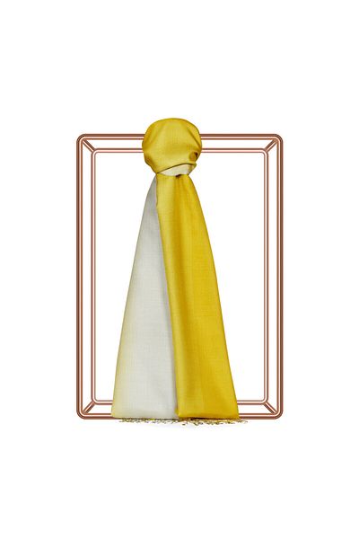 ipekevi Gold Silver Gradient Silk Shawl