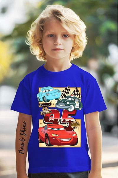 New Shine Mașini Fulger McQueen IMPRIMAT IMPRIMAT TRIOC COPII OVERSIZE
