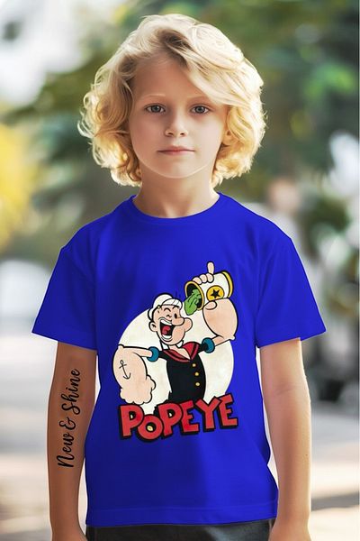 New Shine 1 tricou este un cadou pentru achiziții de 6 și peste în coș - Tricou pentru copii oversize cu imprimeu Popeye