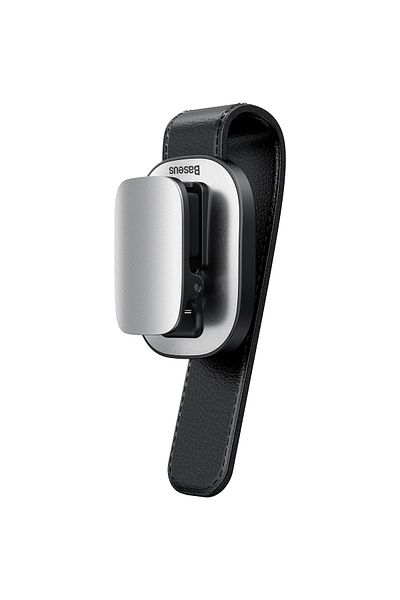 Baseus Car Visor Glasses Holder - Universal Sunglass & Card Clip Organizer - Silver