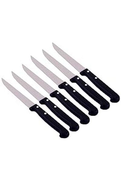 ALSAIF Steak Knife Set With Polypropylene Handle By Al Saif, Set Of 6 - 11.43 Cm, Black