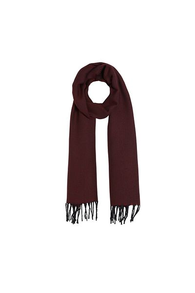 ipekevi Eșarfă de lână cu motiv de cârlig burgundy