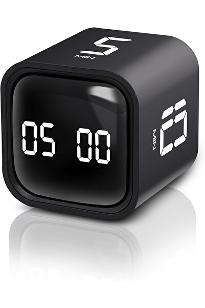 007 Pomodoro Cube Timer — 5/10/30/60min Preset & Custom, Silent/Vibrate, Stop/Resume