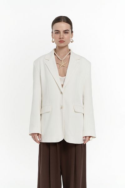 BOHEMAİ Φαρδιά κοπή Basic Ecru Blazer