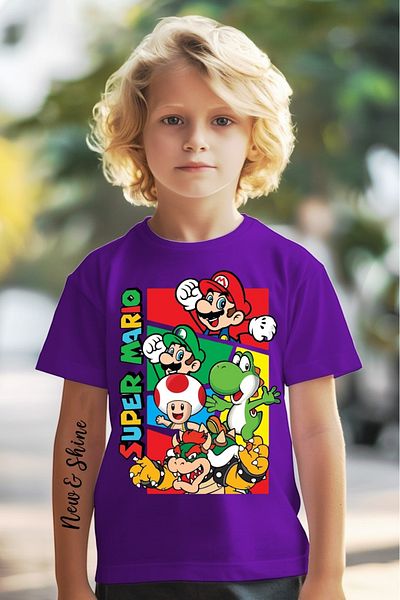 New Shine Παιδικό μπλουζάκι με στάμπα Super Mario Oversize