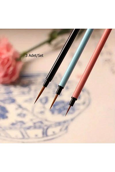 Sanathobi Set of Brushes for Release 3 Pcs, 1-2-3 Number 1. Quality-China, Ceramics, Gilding, Miniature, Painting,Line,Brush