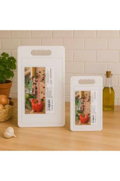 Metler 2'Li Kaydırmaz Tezgah Üstü Salata Kesme Tahtası Mutfak Sebze Ekmek Et ...