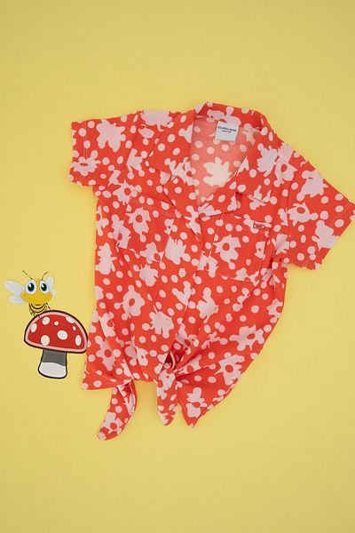 U.S. Polo Assn. Girl's Pomegranate Flower Knitted Shirt 50283391 -Vr039
