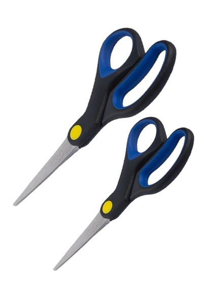 KRAF Stainless Steel Tailor Scissors Set of 2 (19cm - 17cm) School, Tailor, Kitchen Scissors