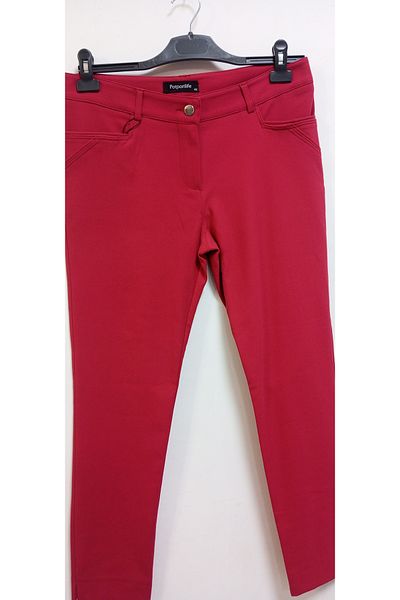 AKŞEN GİYİM Plus Size High Waist Lycra Cotton Linen Pants