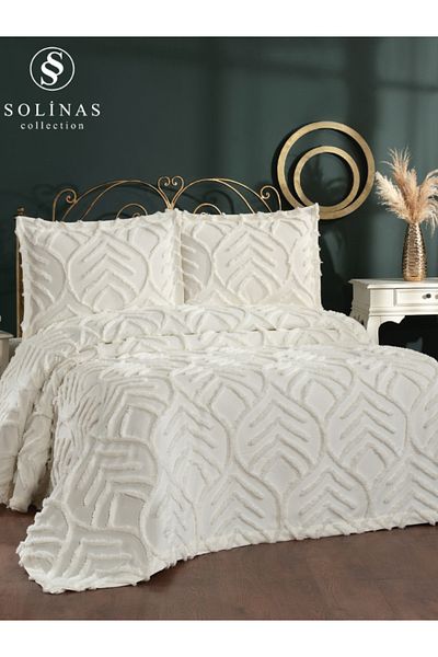 Solinas Collection Pera Cream Thin Pike King Size Bedspread