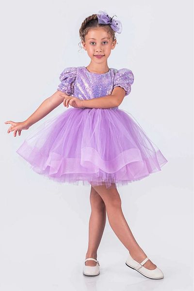 vestitino Short Sleeve Ballerina Dress Tutu Skirt Sequined