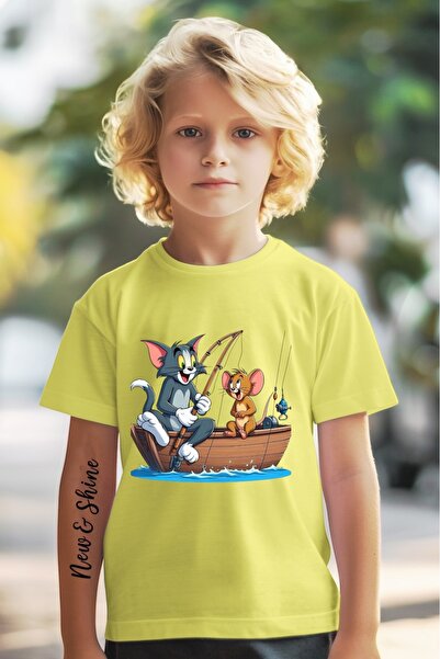 New Shine Tom and Jerry Printed Oversized Children's T-Shirt