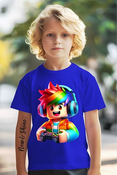 New Shine În căruciorul 6 sau mai sus, 1 tricou este un cadou - Tricou pentru copii oversize imprimat Roblox
