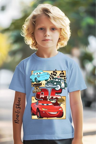 New Shine Mașini Fulger McQueen IMPRIMAT IMPRIMAT TRIOC COPII OVERSIZE