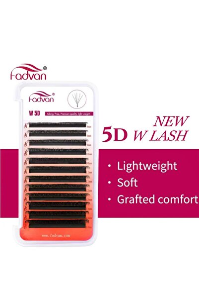 Choice5 وصلات رموش فادفان مقاس 12 مم، بتجعيد C/D، وشكل W خماسي الأبعاد ، خفيف...