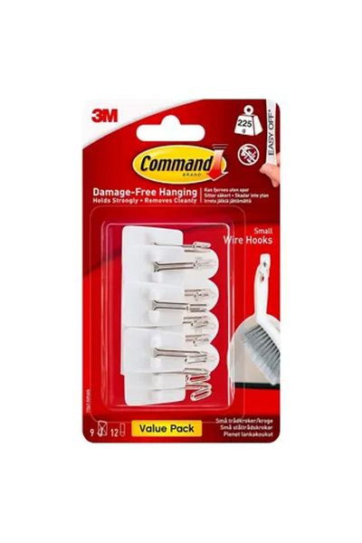 3M Command Small Wire Hooks Value Pack (Up to 225 g)