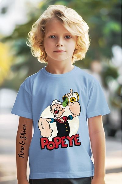 New Shine 1 tricou este un cadou pentru achiziții de 6 și peste în coș - Tricou pentru copii oversize cu imprimeu Popeye