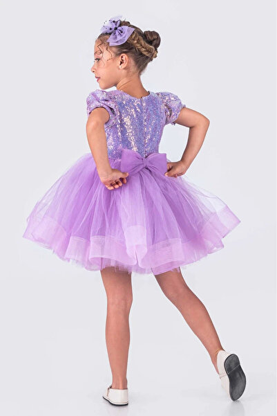 vestitino Kısa Kol Balerin Elbise Tütü Etek Pul Payetli